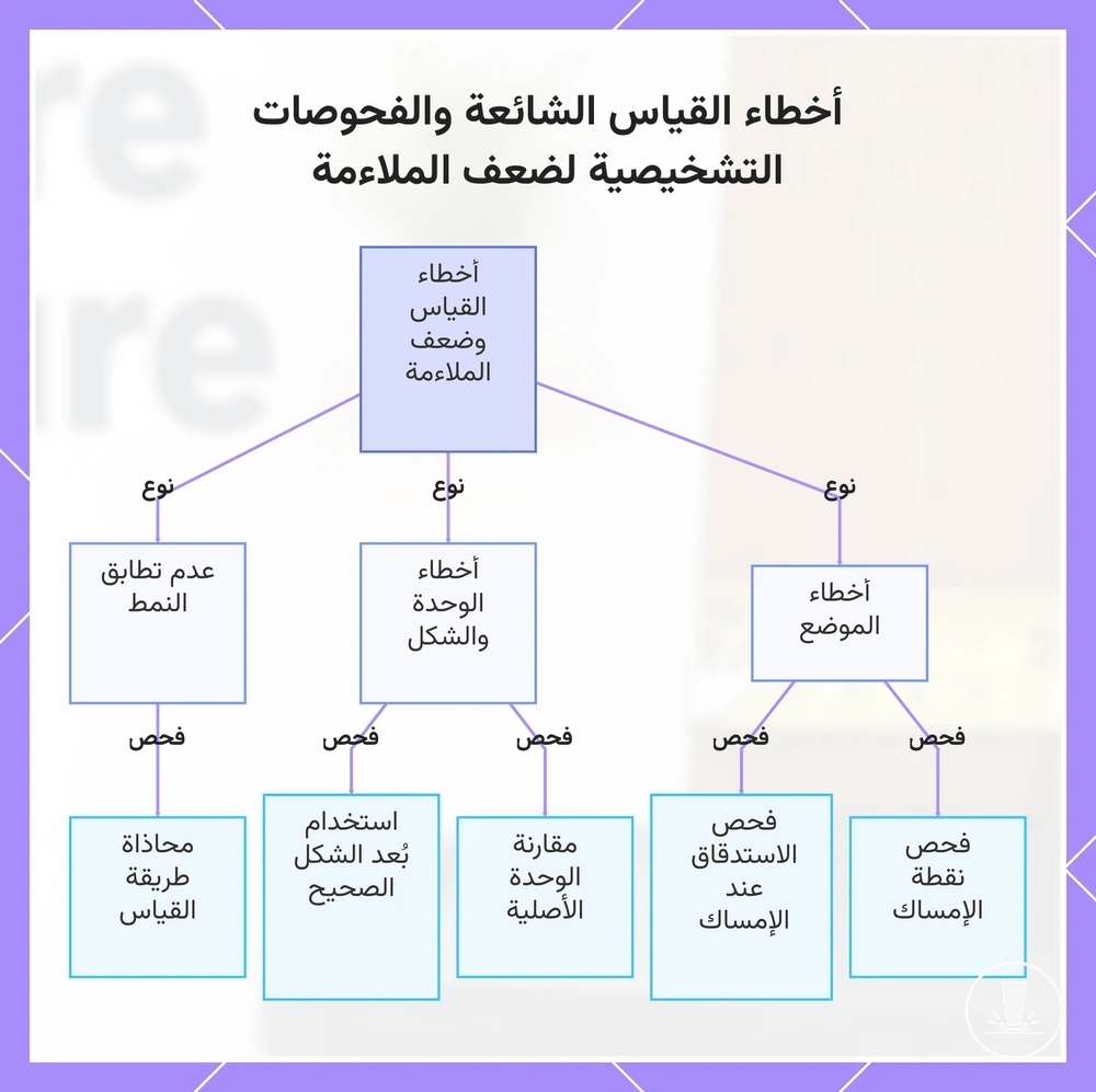 أخطاء القياس الشائعة والفحوصات التشخيصية لضعف الملاءمة