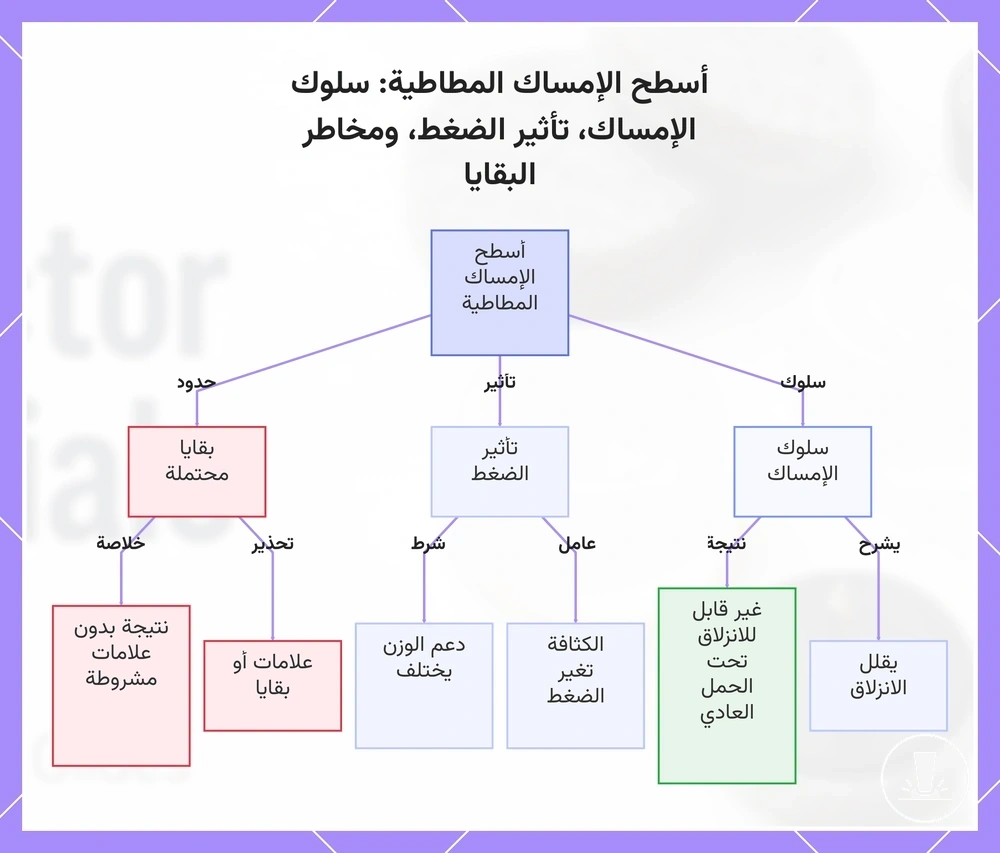 أسطح الإمساك المطاطية: سلوك الإمساك، تأثير الضغط، ومخاطر البقايا