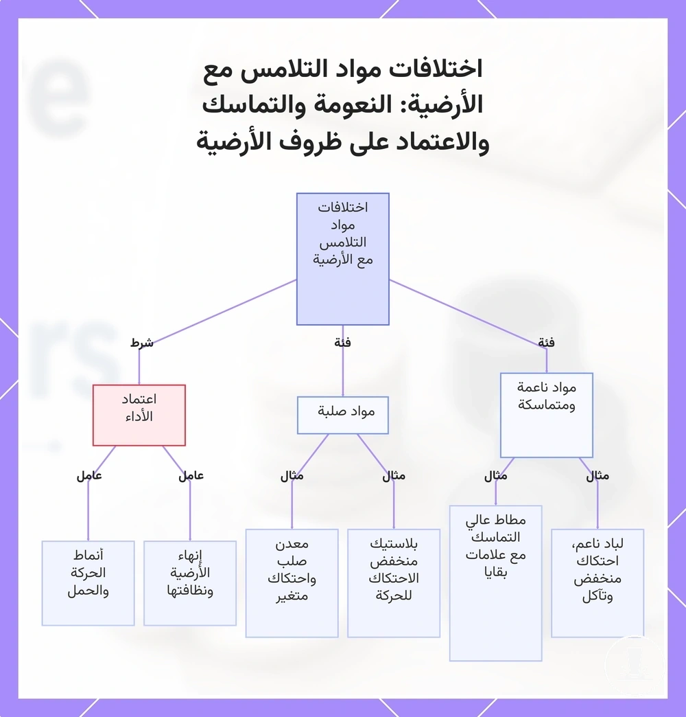 اختلافات مواد التلامس مع الأرضية: النعومة والتماسك والاعتماد على ظروف الأرضية