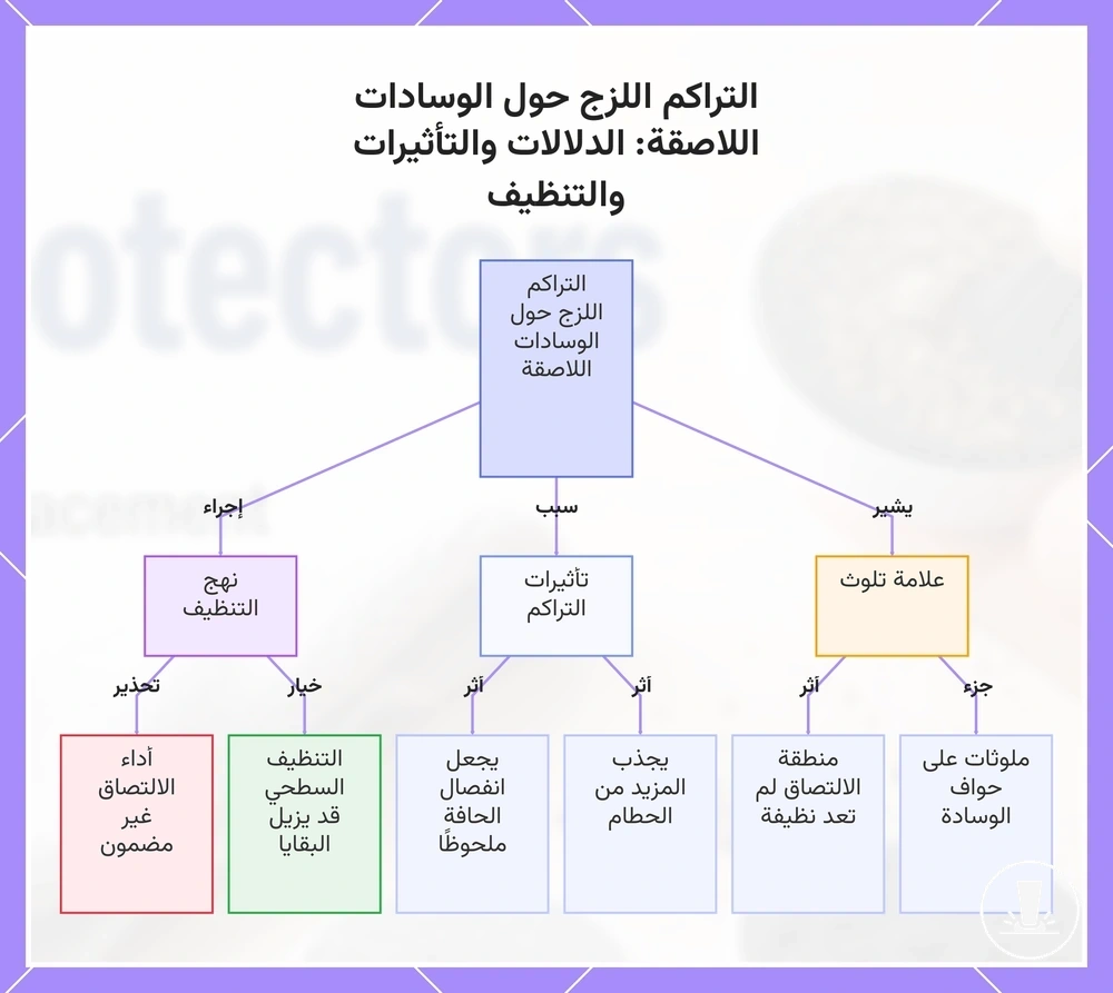 التراكم اللزج حول الوسادات اللاصقة: الدلالات والتأثيرات والتنظيف