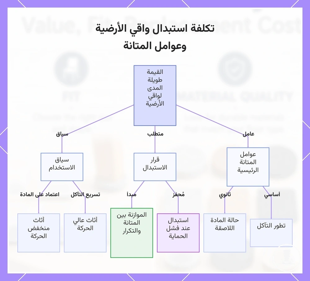 تكلفة استبدال واقي الأرضية وعوامل المتانة