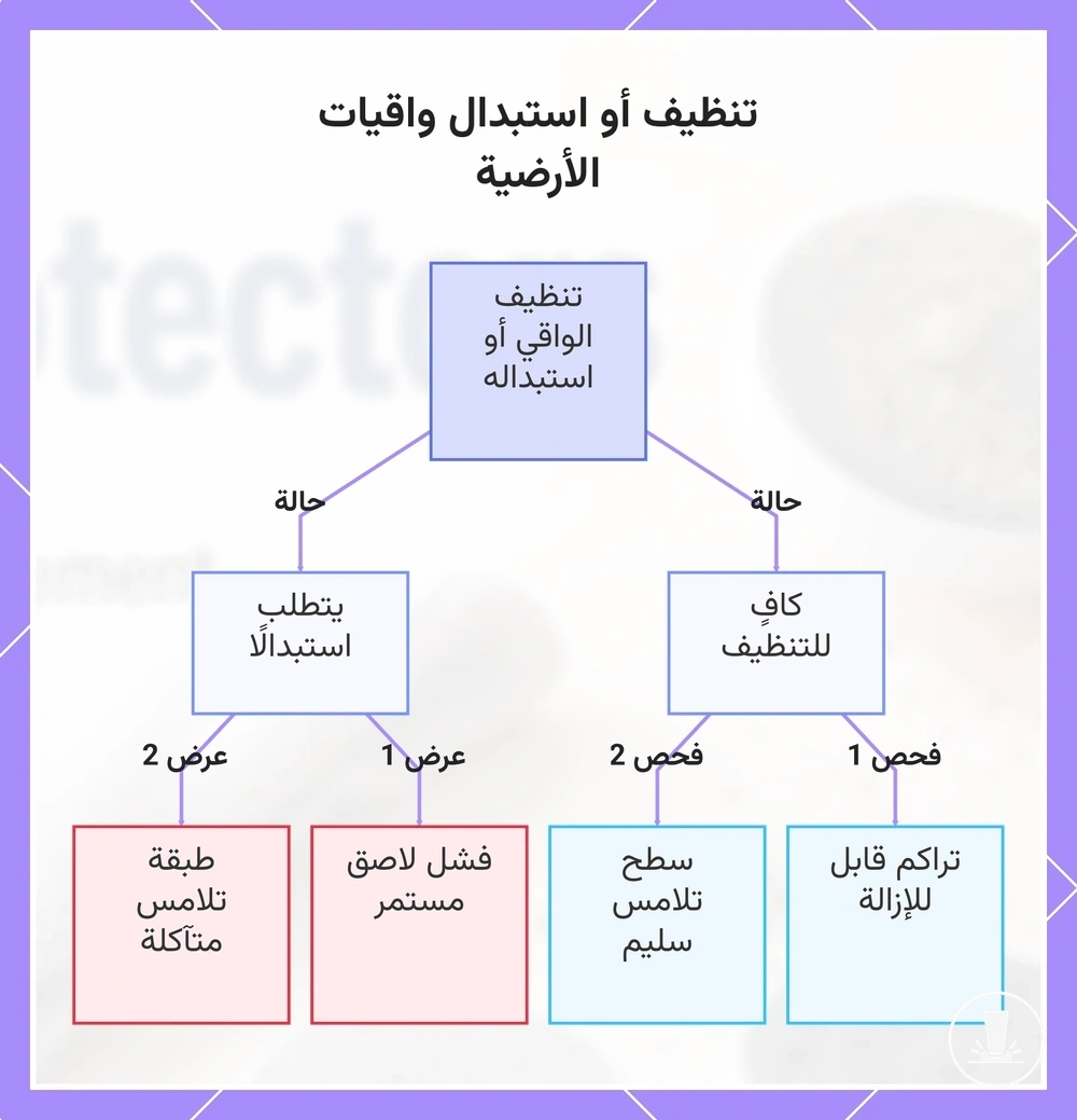 تنظيف أو استبدال واقيات الأرضية