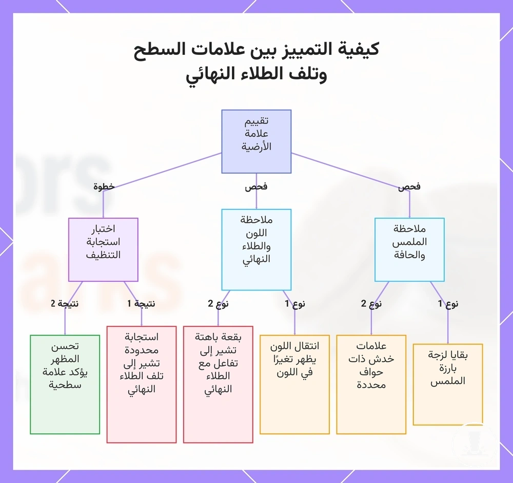كيفية التمييز بين علامات السطح وتلف الطلاء النهائي