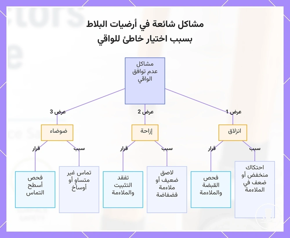 مشاكل شائعة في أرضيات البلاط بسبب اختيار خاطئ للواقي