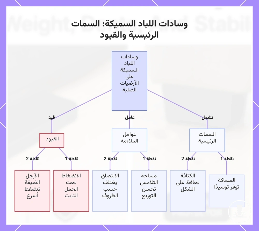وسادات اللباد السميكة: السمات الرئيسية والقيود