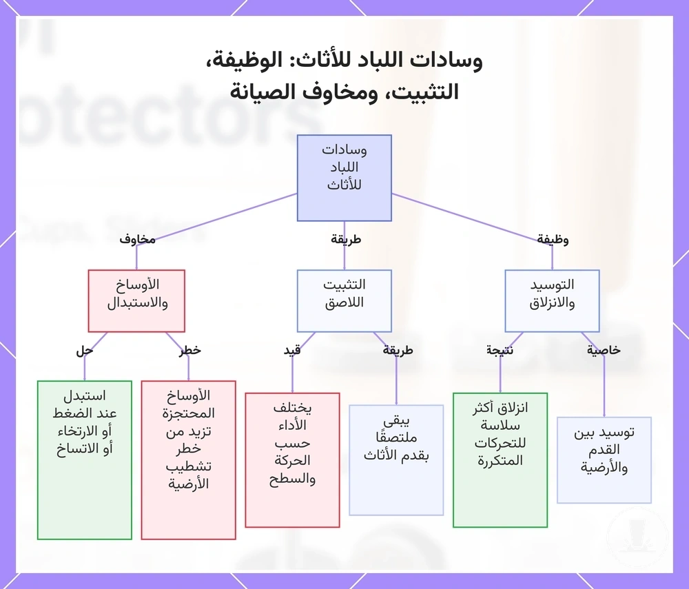 وسادات اللباد للأثاث: الوظيفة، التثبيت، ومخاوف الصيانة