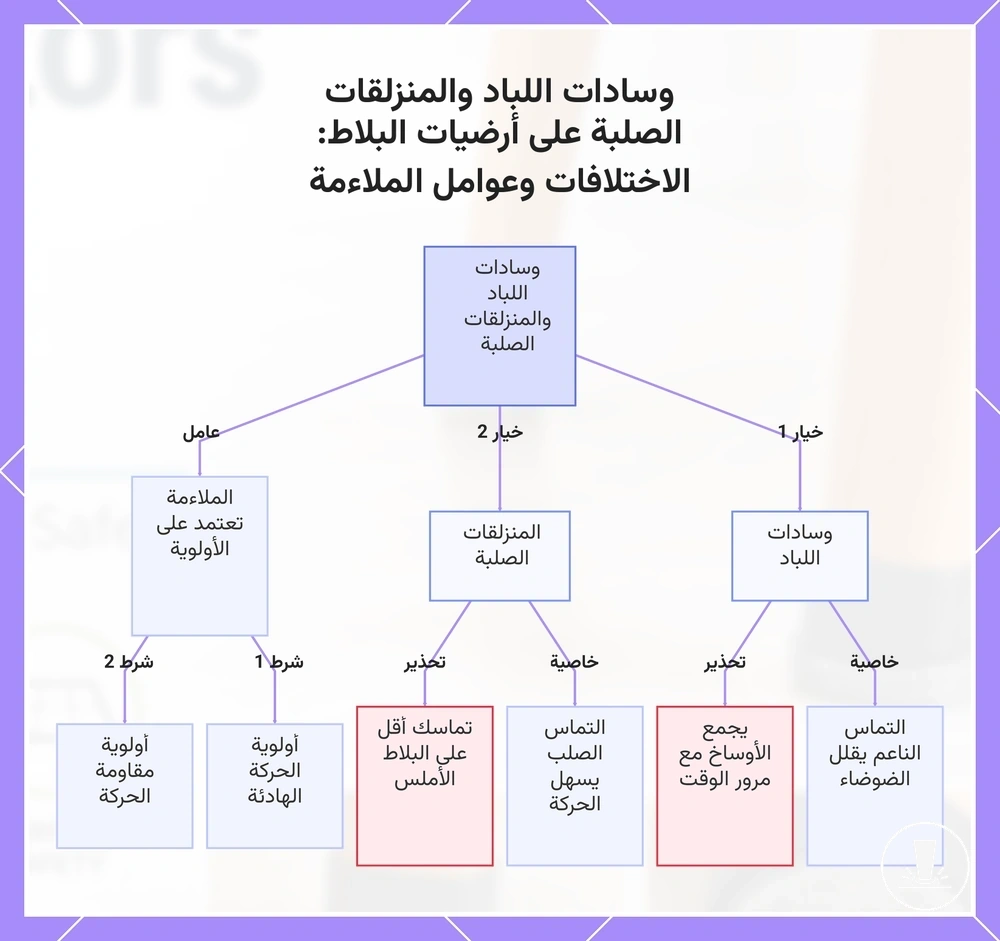 وسادات اللباد والمنزلقات الصلبة على أرضيات البلاط: الاختلافات وعوامل الملاءمة