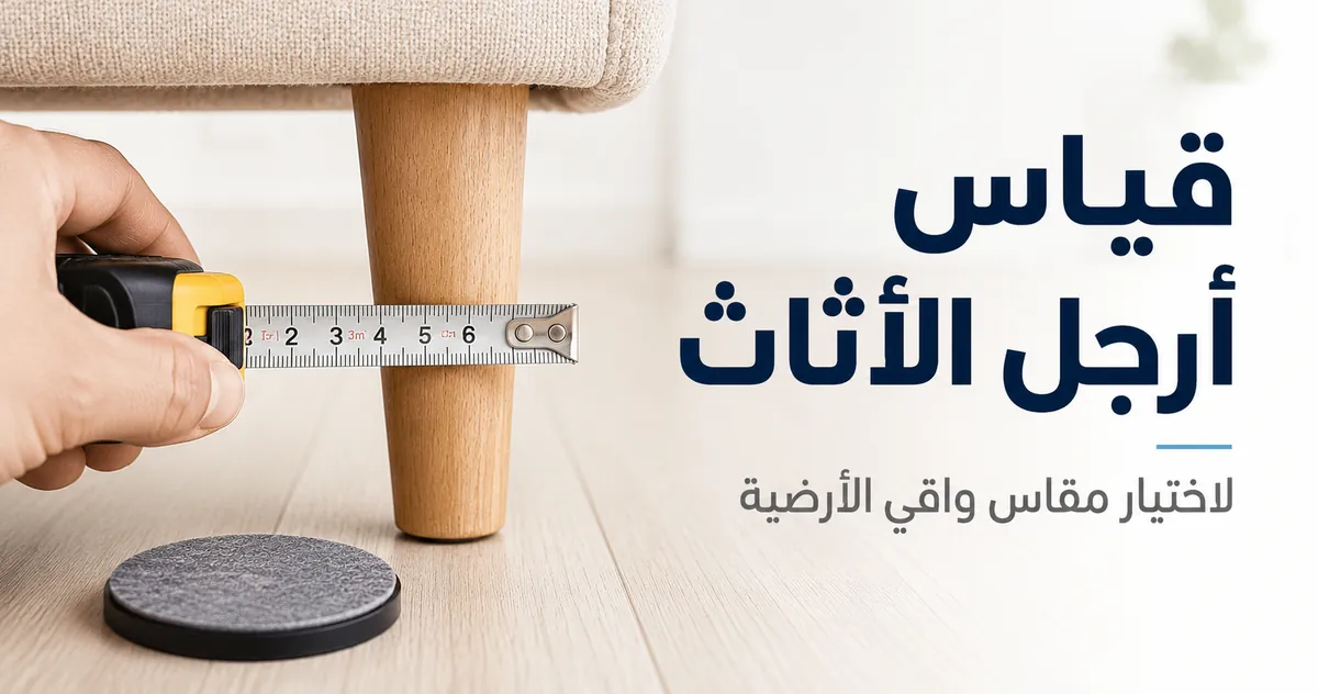 قياس رجل قطعة أثاث لاختيار المقاس الصحيح لواقي الأرضية.