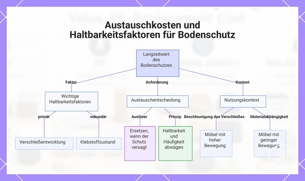 Austauschkosten und Haltbarkeitsfaktoren für Bodenschutz