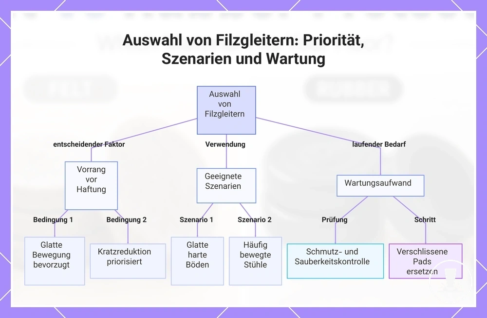 Auswahl von Filzgleitern: Priorität, Szenarien und Wartung