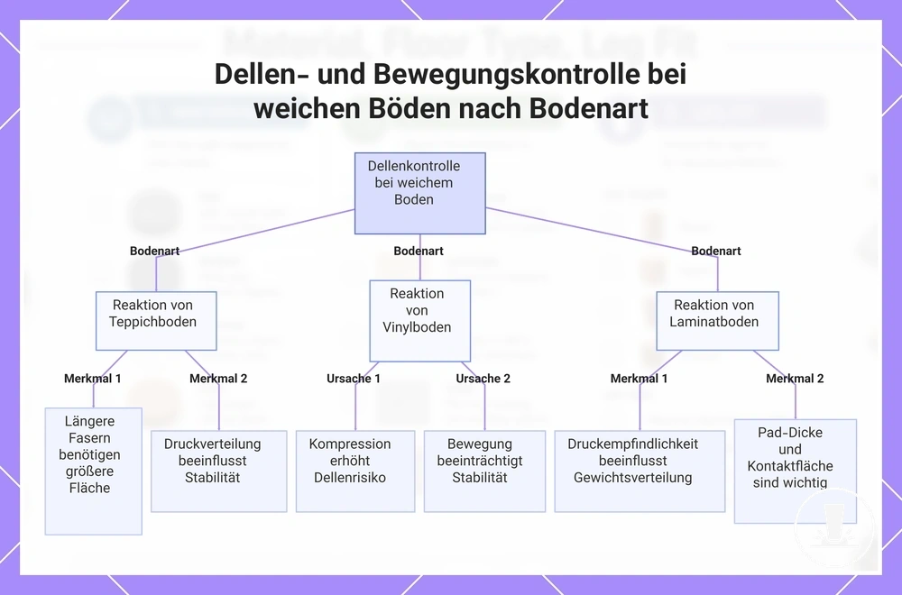 Dellen- und Bewegungskontrolle bei weichen Böden nach Bodenart