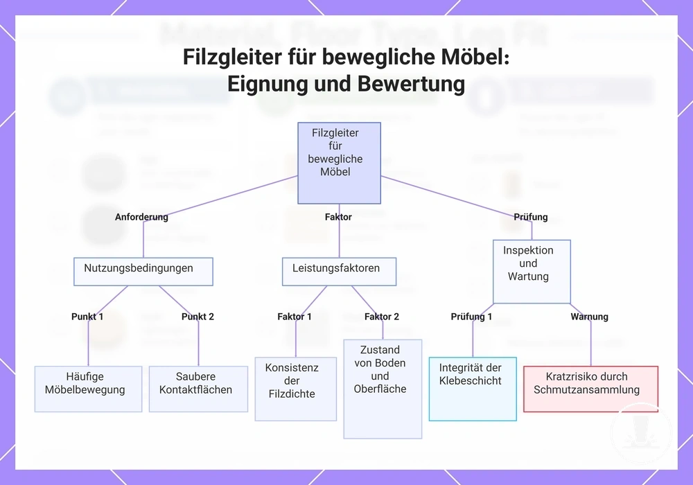Filzgleiter für bewegliche Möbel: Eignung und Bewertung