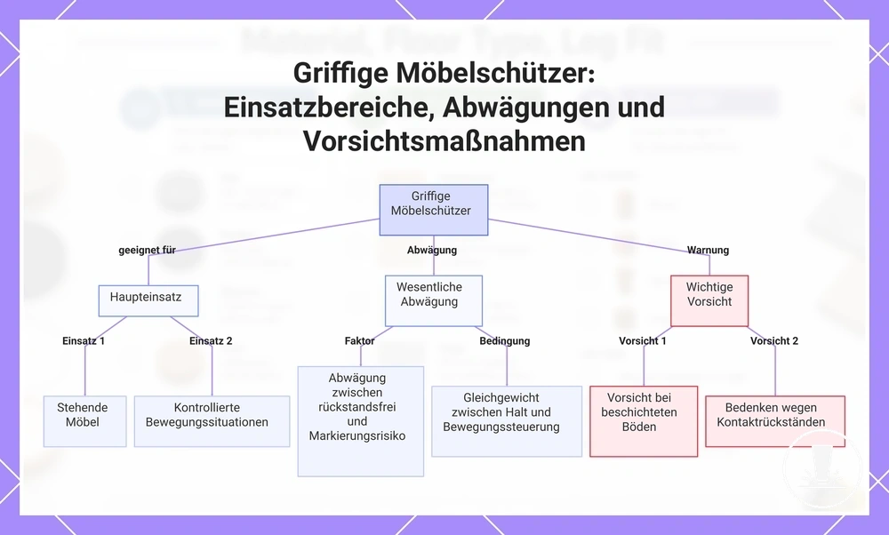 Griffige Möbelschützer: Einsatzbereiche, Abwägungen und Vorsichtsmaßnahmen