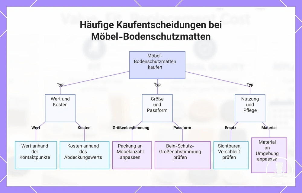 Häufige Kaufentscheidungen bei Möbel-Bodenschutzmatten