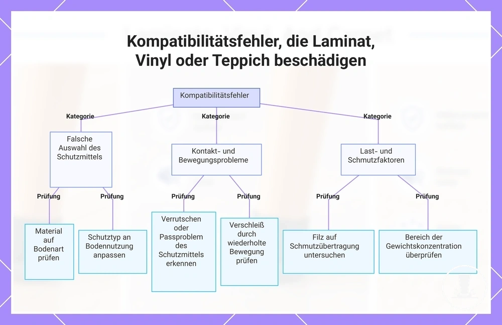 Kompatibilitätsfehler, die Laminat, Vinyl oder Teppich beschädigen