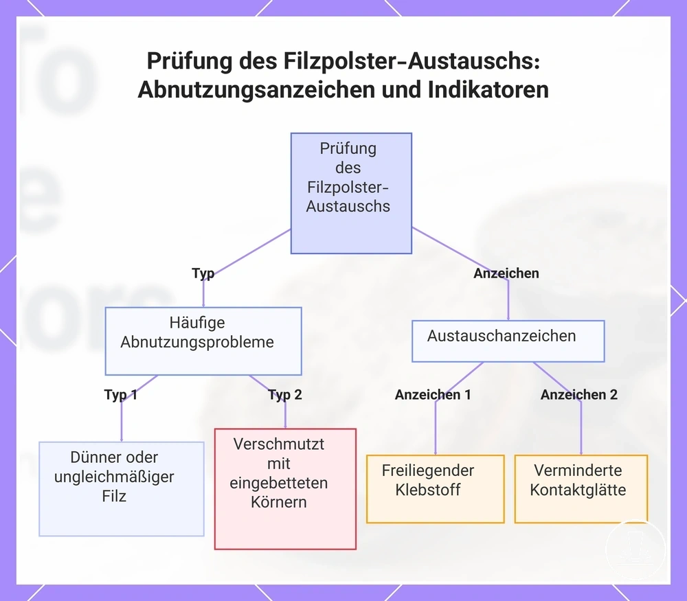 Prüfung des Filzpolster-Austauschs: Abnutzungsanzeichen und Indikatoren