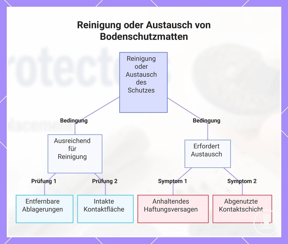 Reinigung oder Austausch von Bodenschutzmatten