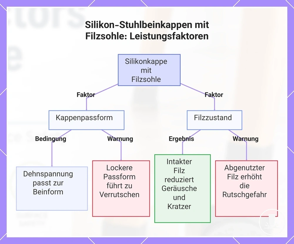 Silikon-Stuhlbeinkappen mit Filzsohle: Leistungsfaktoren