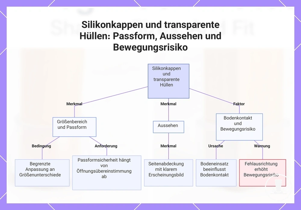 Silikonkappen und transparente Hüllen: Passform, Aussehen und Bewegungsrisiko