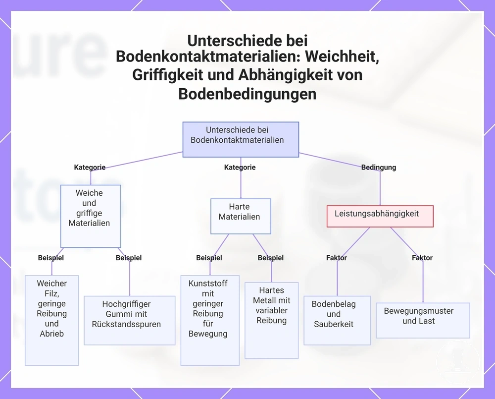 Unterschiede bei Bodenkontaktmaterialien: Weichheit, Griffigkeit und Abhängigkeit von Bodenbedingungen