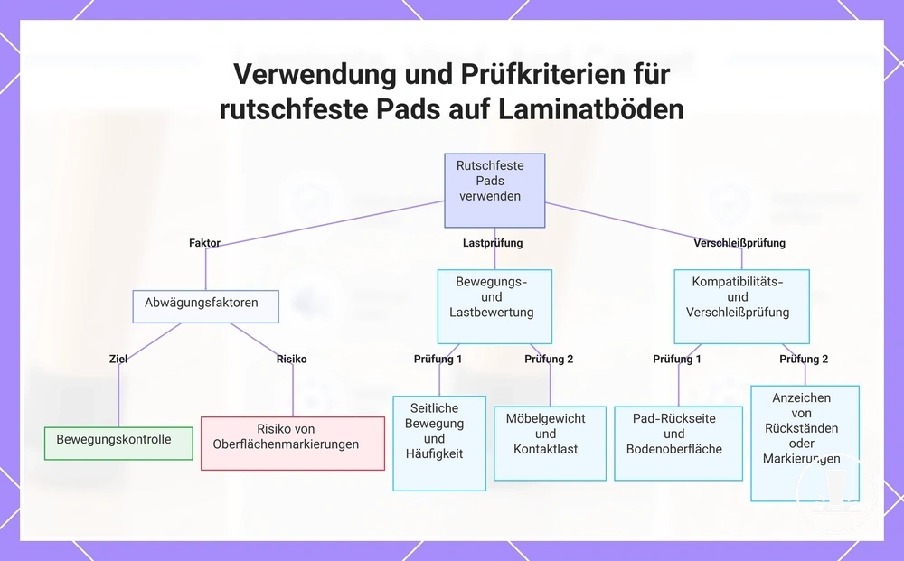 Verwendung und Prüfkriterien für rutschfeste Pads auf Laminatböden