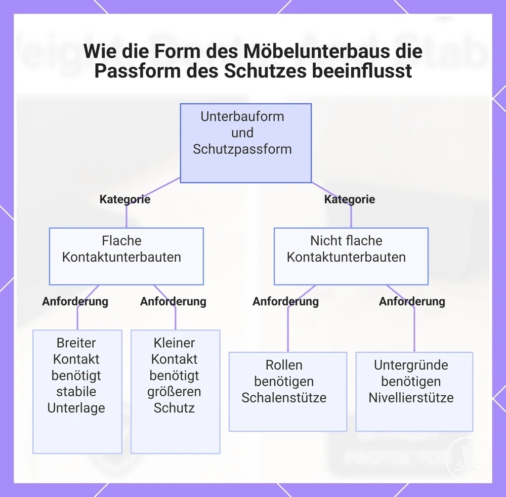 Wie die Form des Möbelunterbaus die Passform des Schutzes beeinflusst