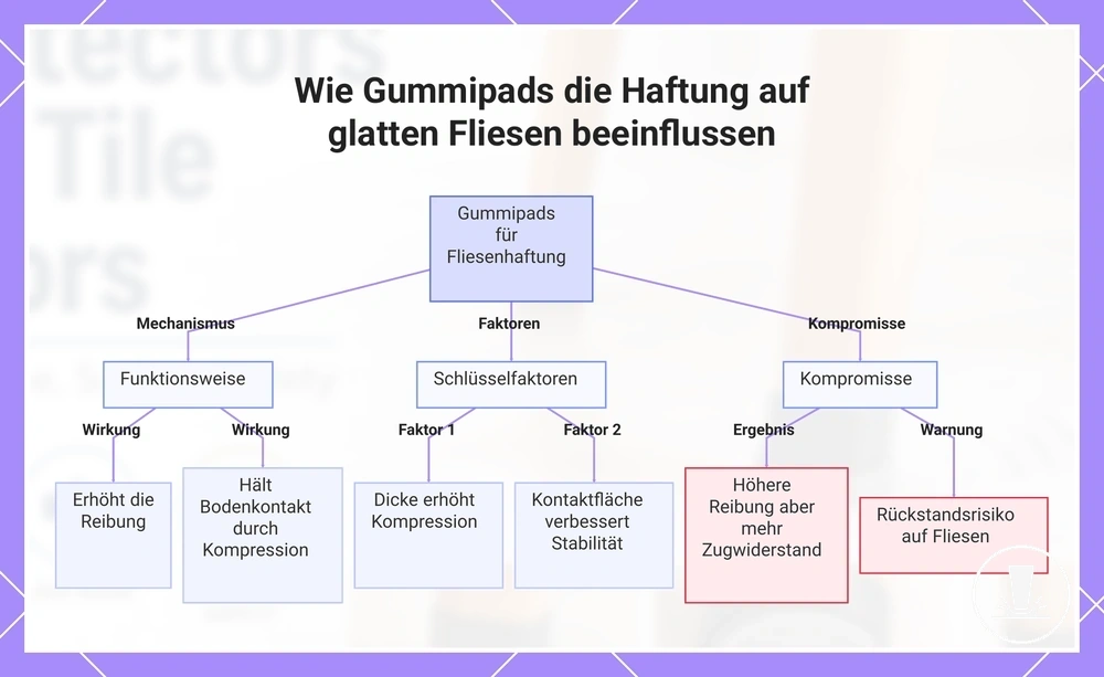 Wie Gummipads die Haftung auf glatten Fliesen beeinflussen