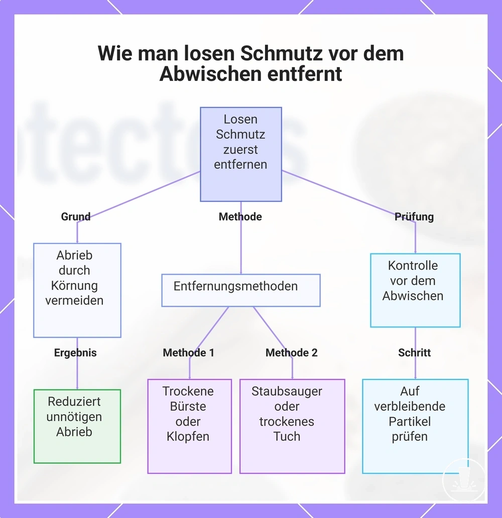 Wie man losen Schmutz vor dem Abwischen entfernt