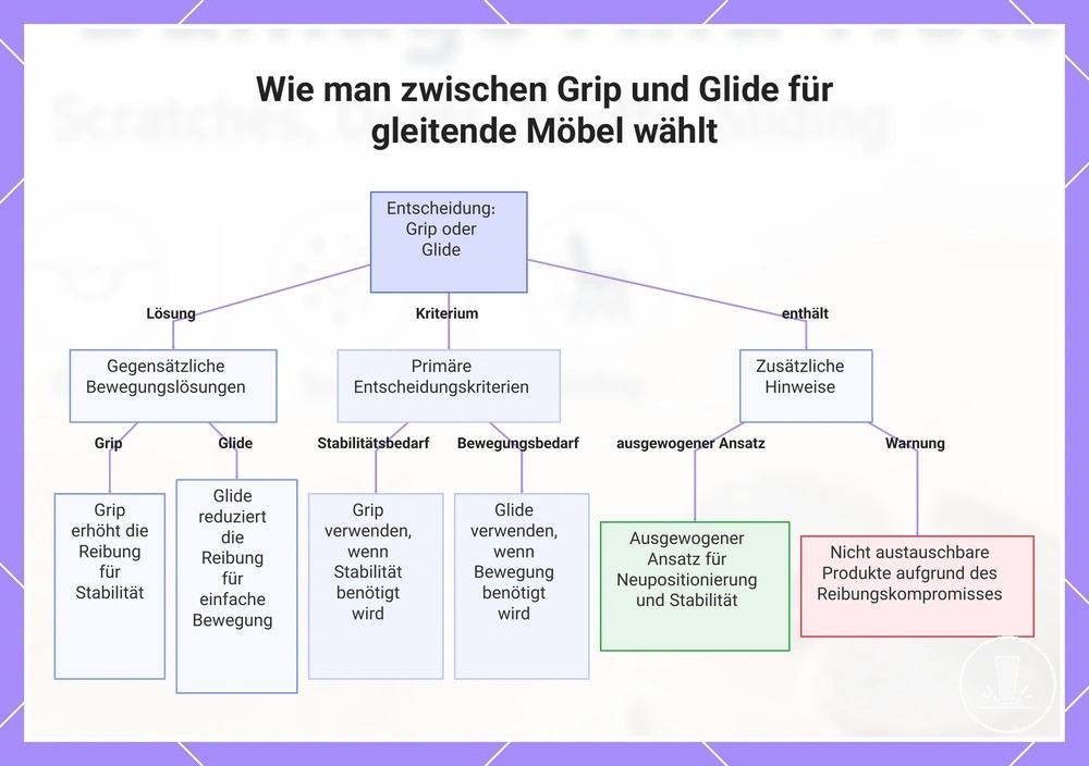 Wie man zwischen Grip und Glide für gleitende Möbel wählt