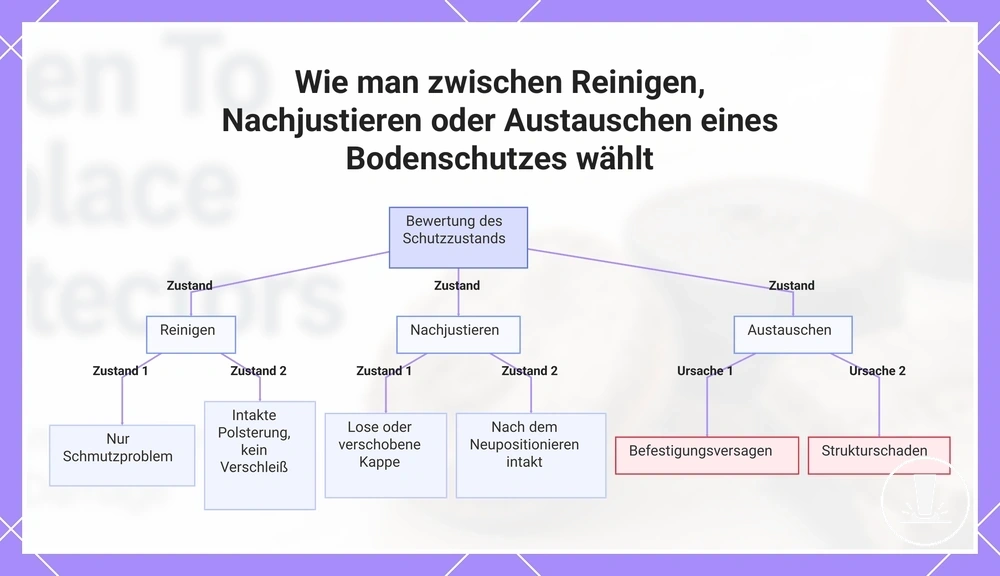Wie man zwischen Reinigen, Nachjustieren oder Austauschen eines Bodenschutzes wählt