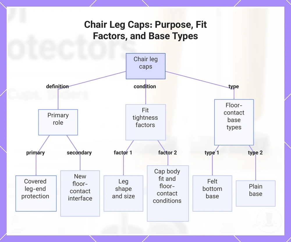 Chair Leg Caps: Purpose, Fit Factors, and Base Types