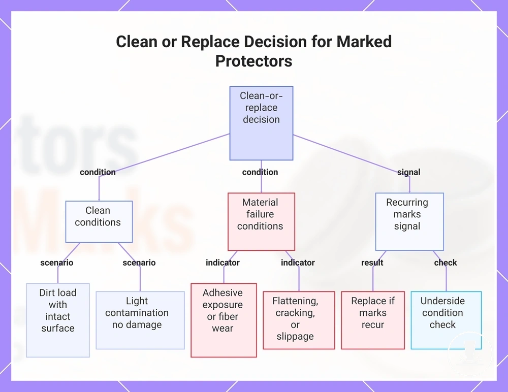 Clean or Replace Decision for Marked Protectors