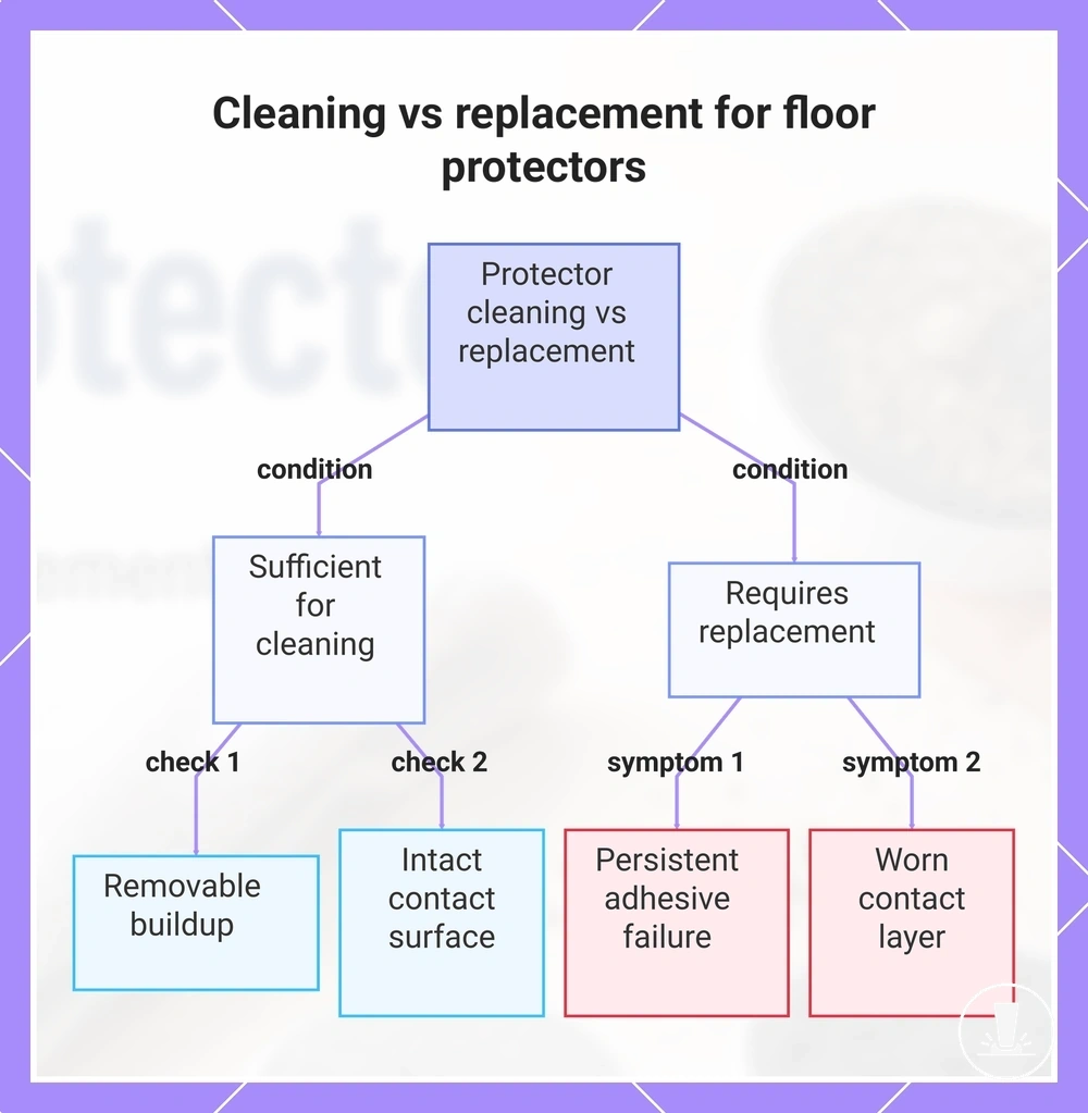 Cleaning vs replacement for floor protectors