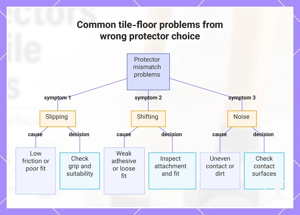 Common tile-floor problems from wrong protector choice