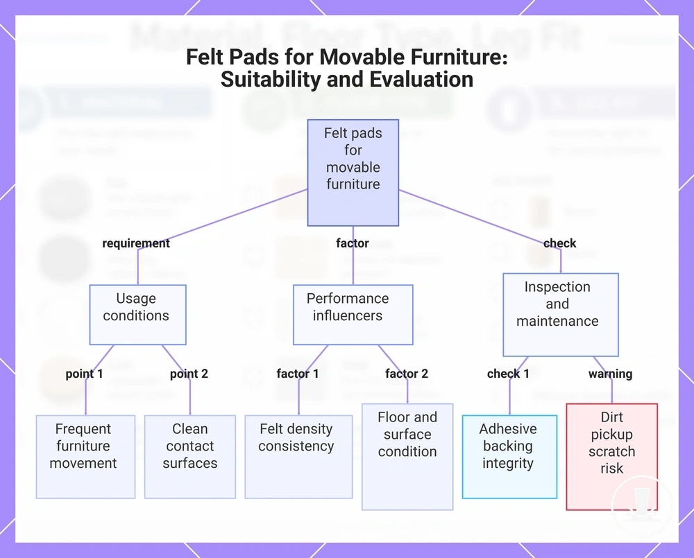 Felt Pads for Movable Furniture: Suitability and Evaluation