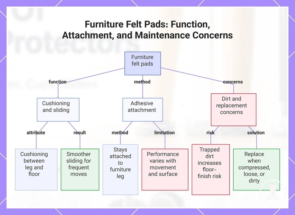 Furniture Felt Pads: Function, Attachment, and Maintenance Concerns