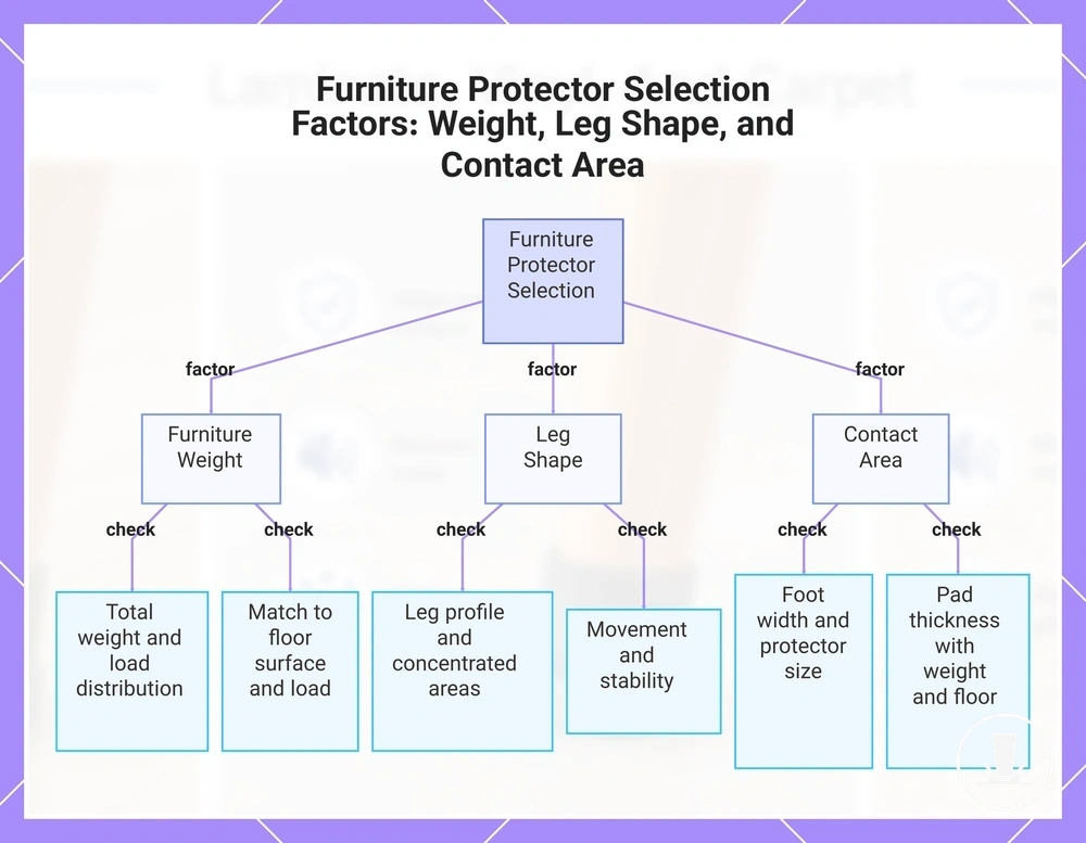 Furniture Protector Selection Factors: Weight, Leg Shape, and Contact Area