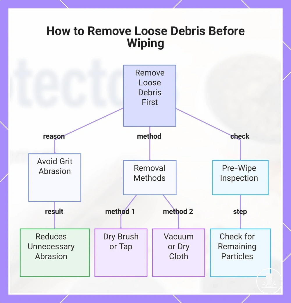 How to Remove Loose Debris Before Wiping