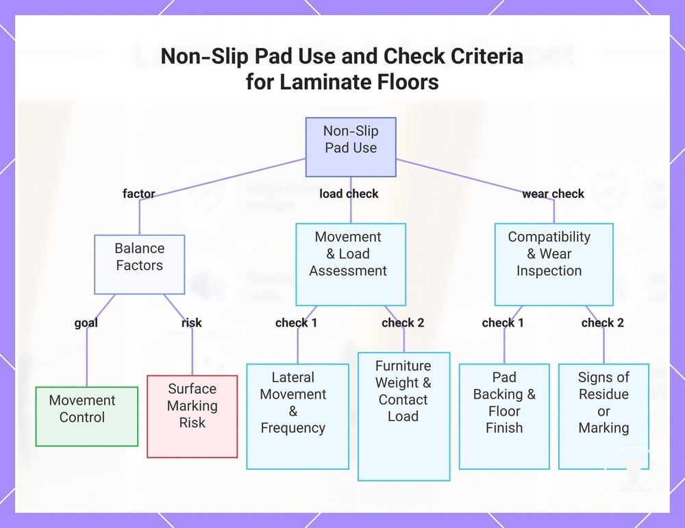 Non-Slip Pad Use and Check Criteria for Laminate Floors