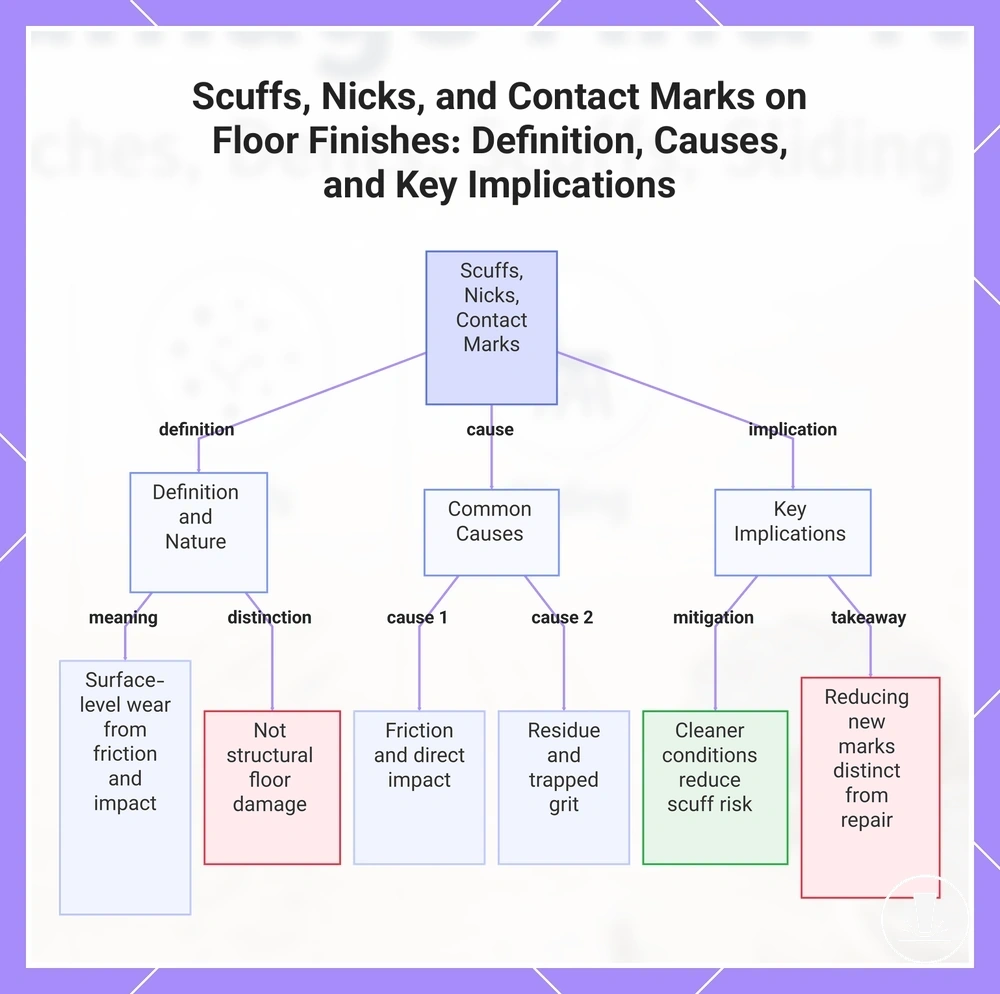 Scuffs, Nicks, and Contact Marks on Floor Finishes: Definition, Causes, and Key Implications