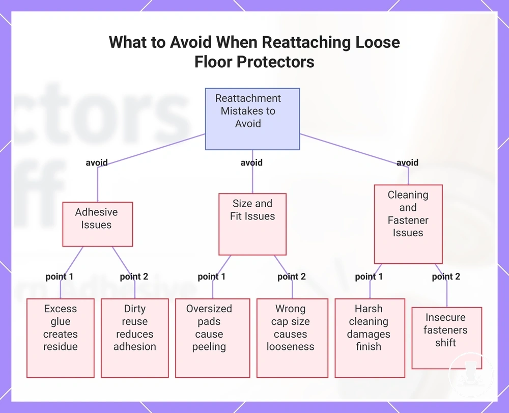 What to Avoid When Reattaching Loose Floor Protectors