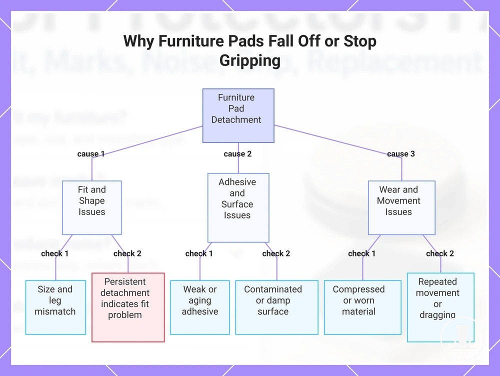 Why Furniture Pads Fall Off or Stop Gripping