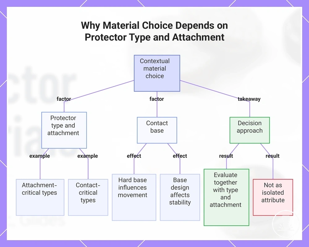 Why Material Choice Depends on Protector Type and Attachment