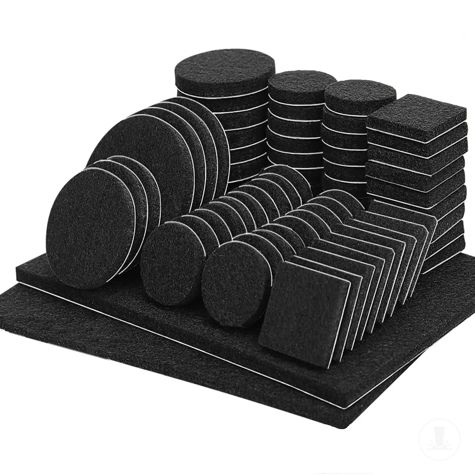 Almohadillas adhesivas de fieltro recortables para proteger suelos de madera.