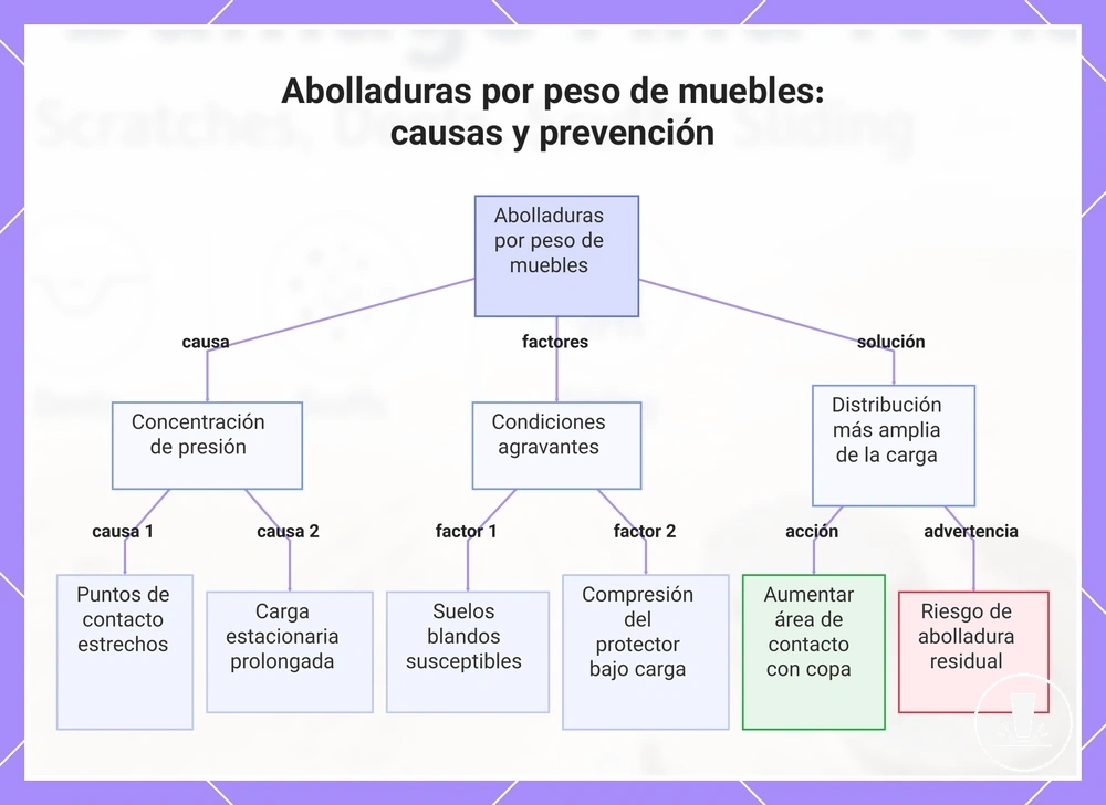 Abolladuras por peso de muebles: causas y prevención