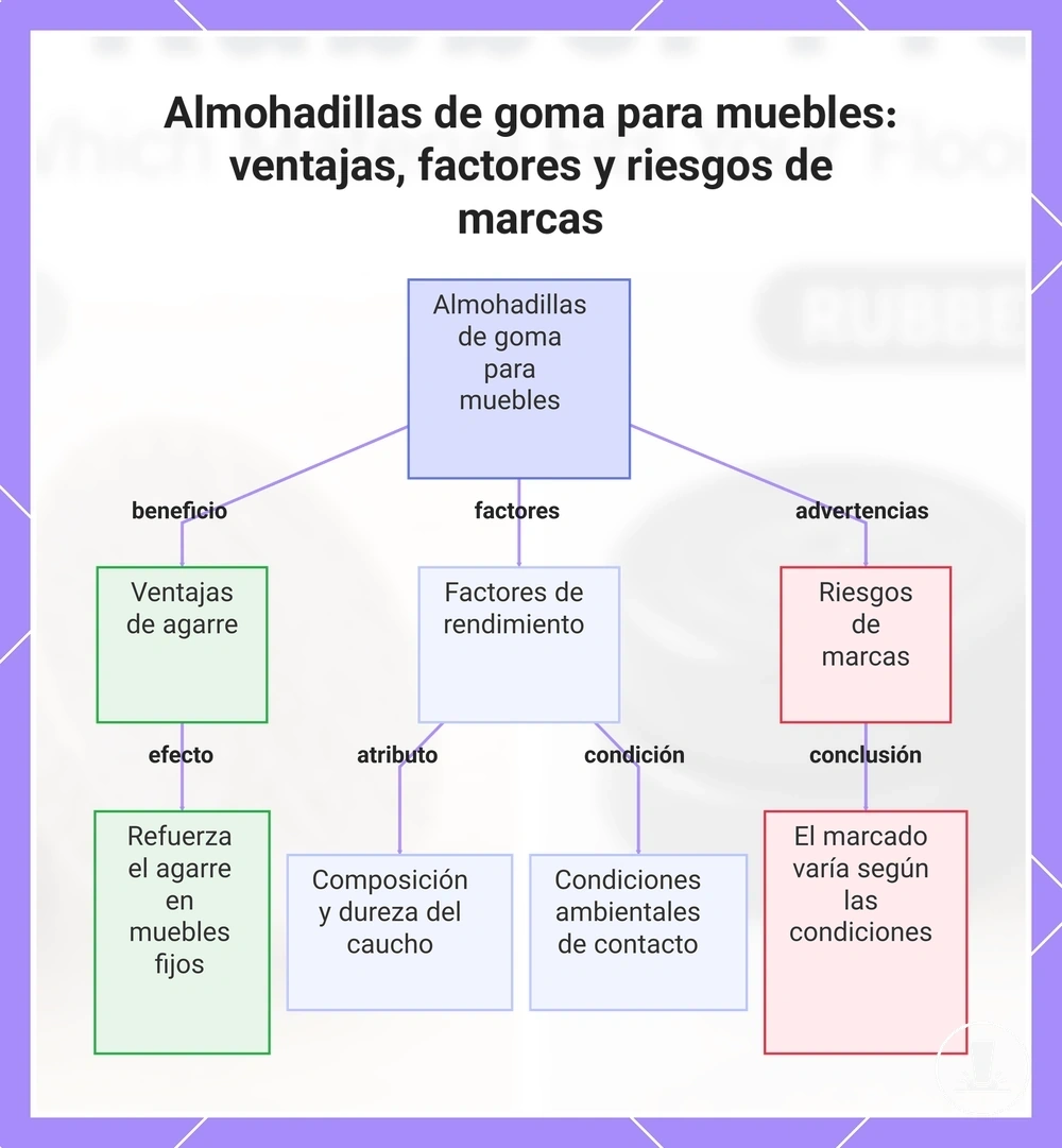 Almohadillas de goma para muebles: ventajas, factores y riesgos de marcas