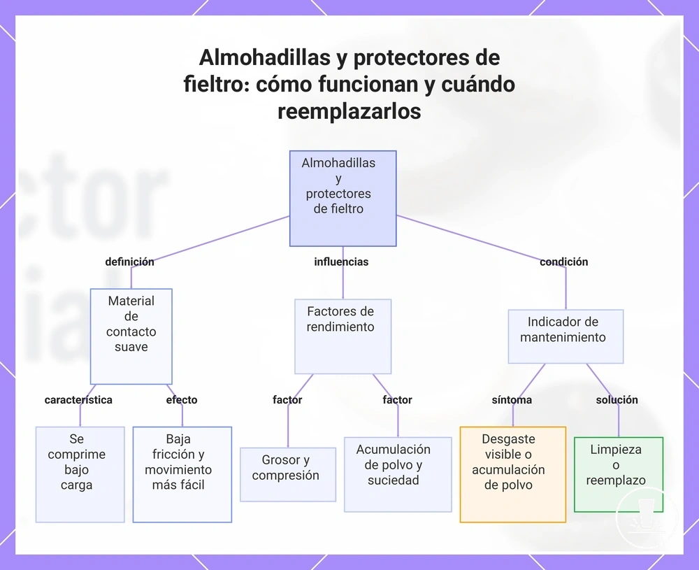 Almohadillas y protectores de fieltro: cómo funcionan y cuándo reemplazarlos
