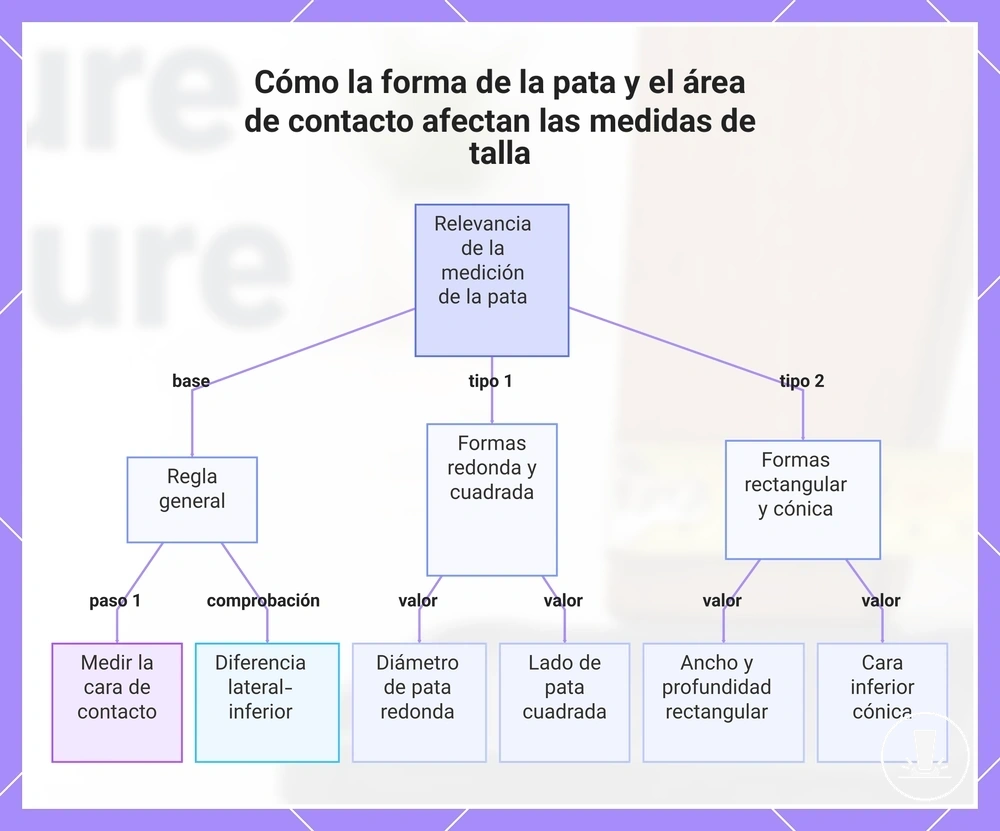 Cómo la forma de la pata y el área de contacto afectan las medidas de talla