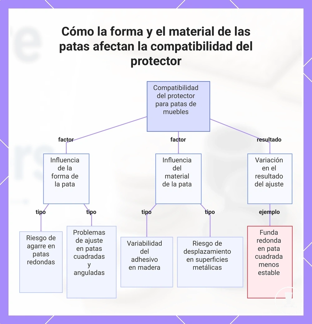 Cómo la forma y el material de las patas afectan la compatibilidad del protector