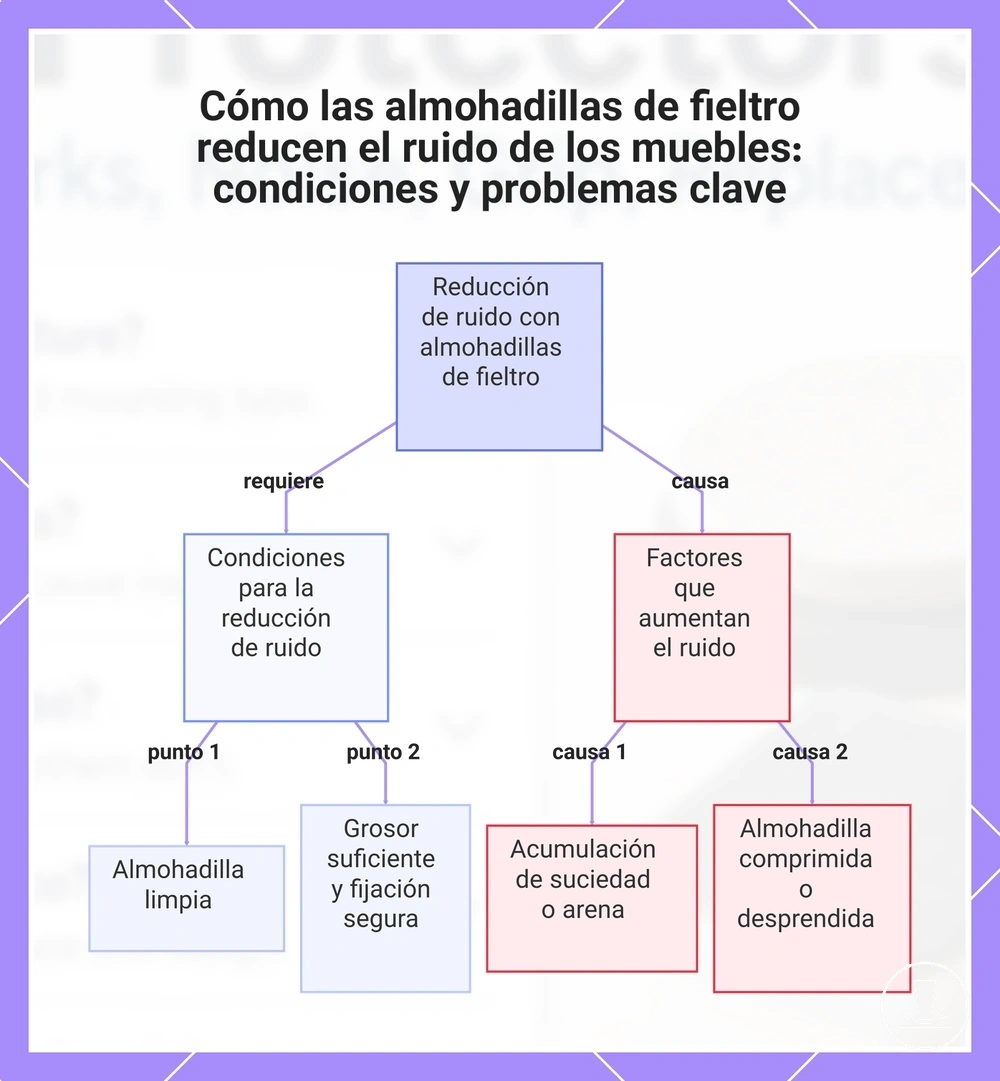 Cómo las almohadillas de fieltro reducen el ruido de los muebles: condiciones y problemas clave